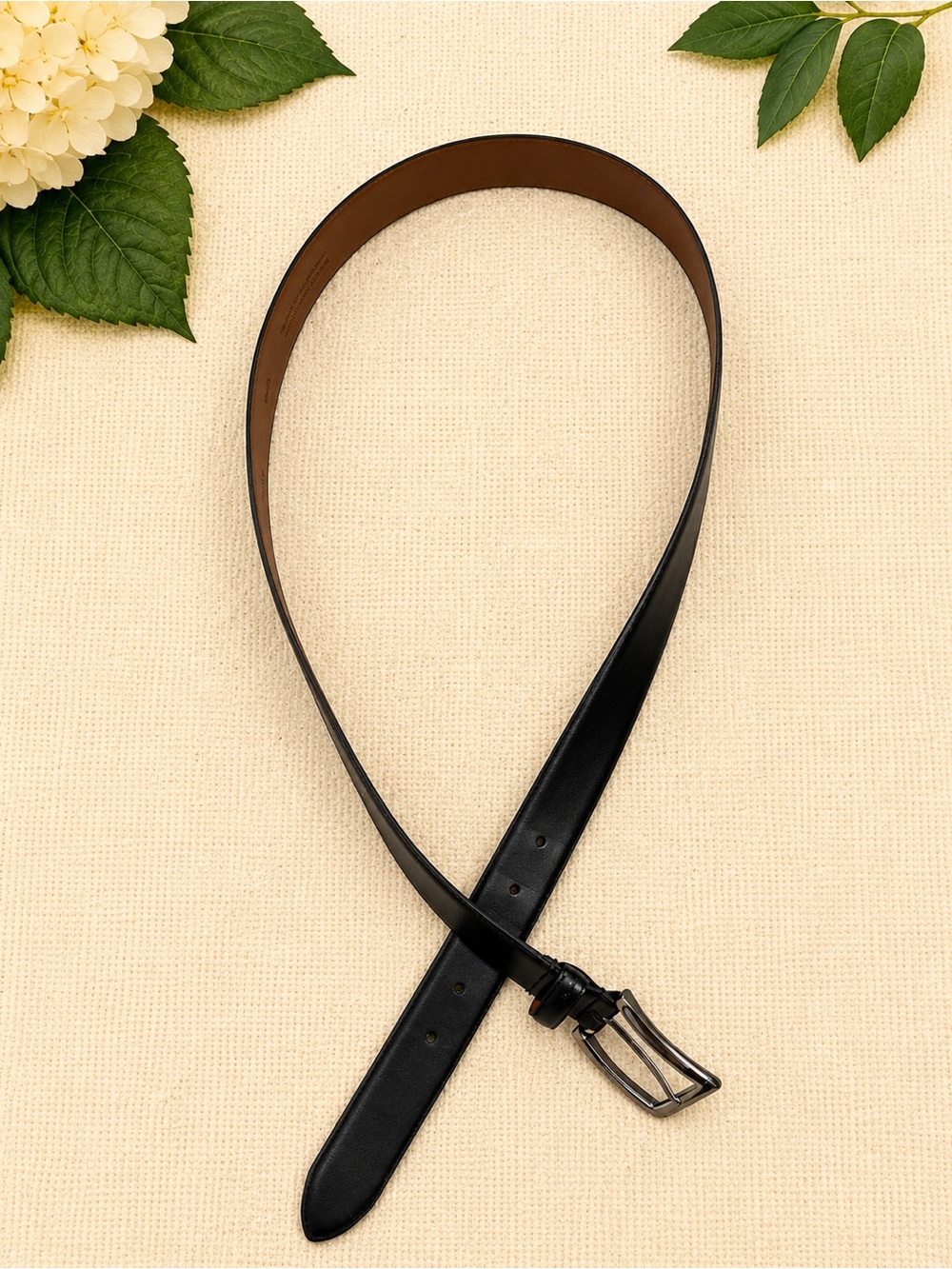 Classic Black Leather Men's Belt